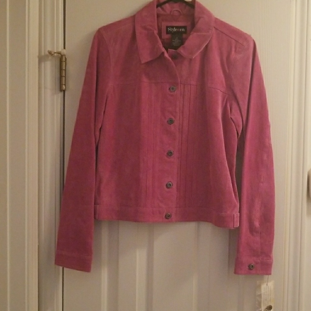 Pink leather jacket